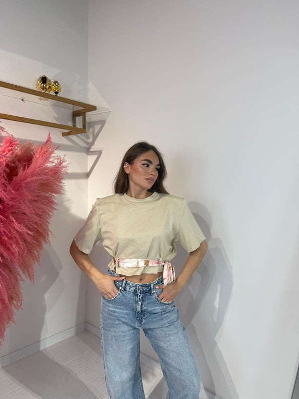 T-SHIRT FOULARD BEIGE
