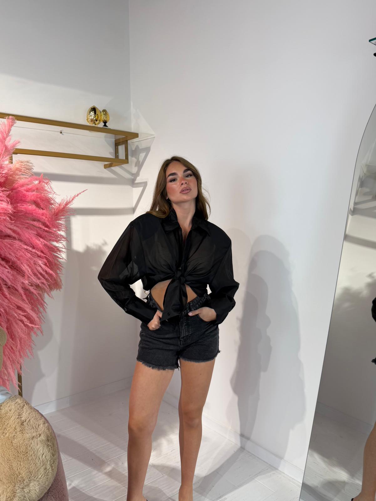 CAMICIA VELATA NERA
