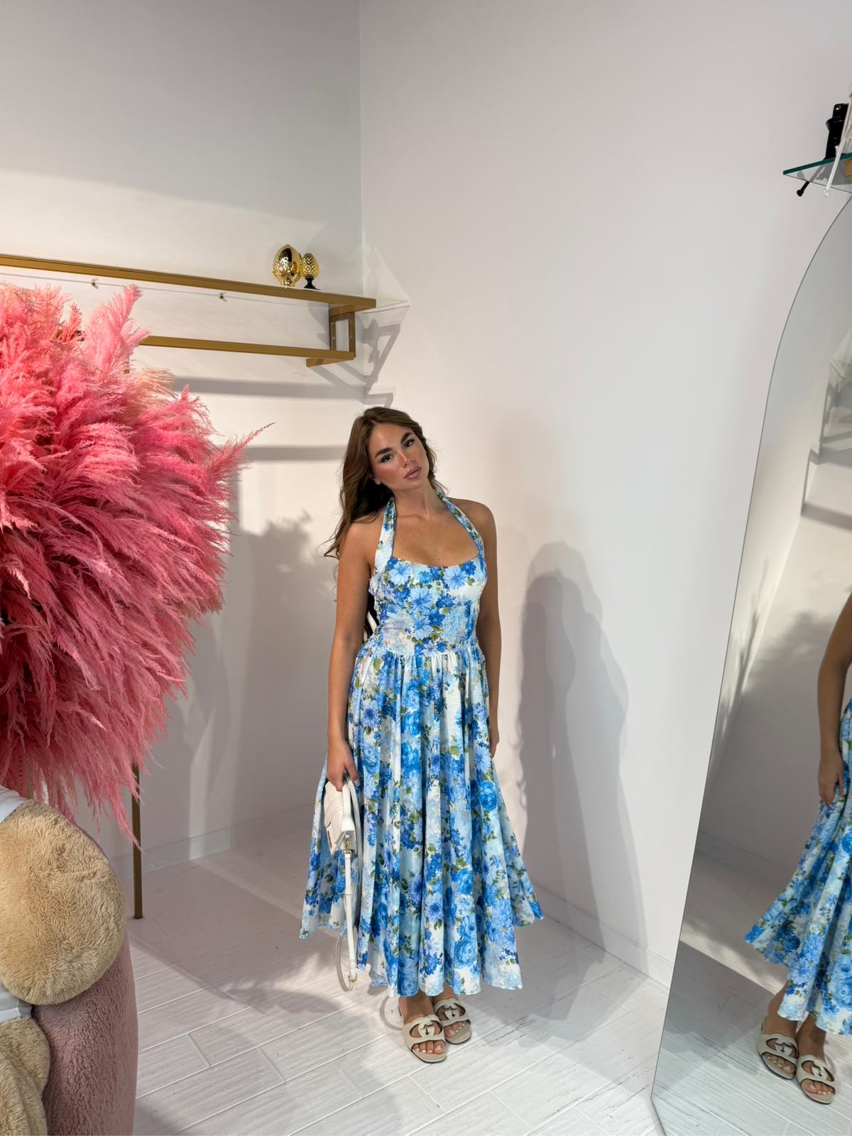 DRESS POSITANO AZZURRO