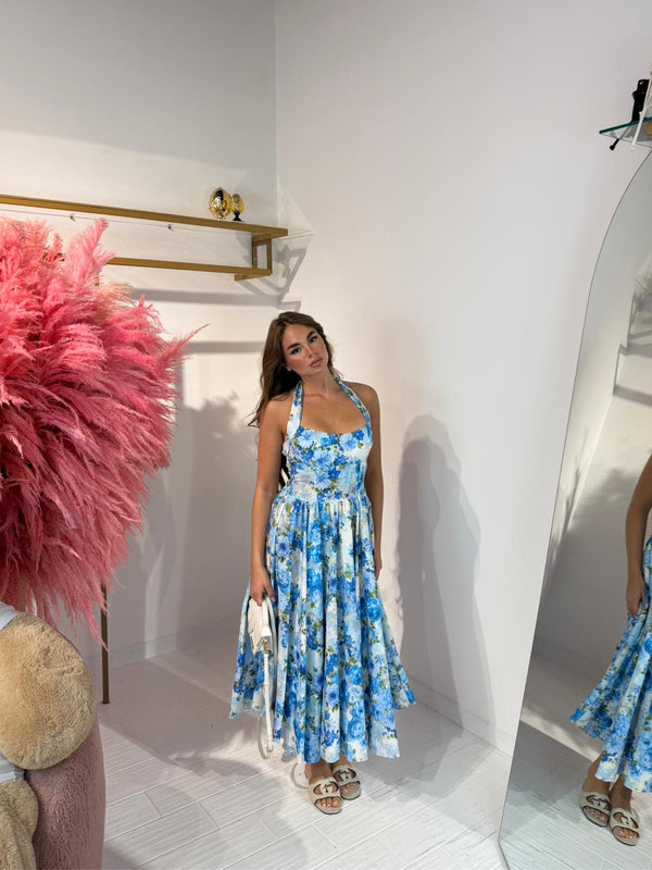 DRESS POSITANO AZZURRO