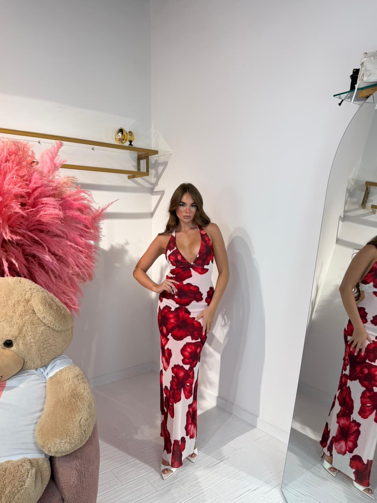 DRESS CHERRY BIANCO